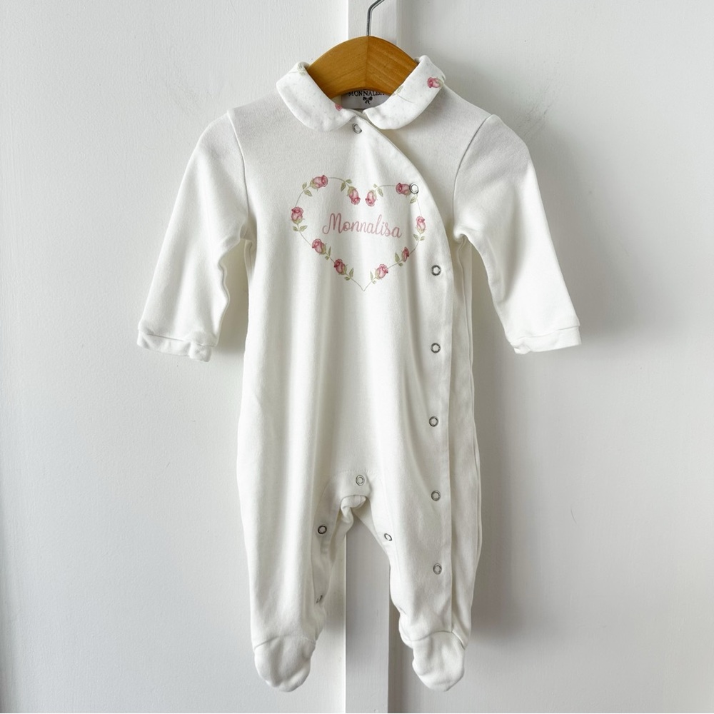 MONNALISA floral heart footie